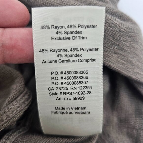 Aritzia Wilfred Free Valeria Deep V-Neck Top XS, Taupe - Picture 6 of 11